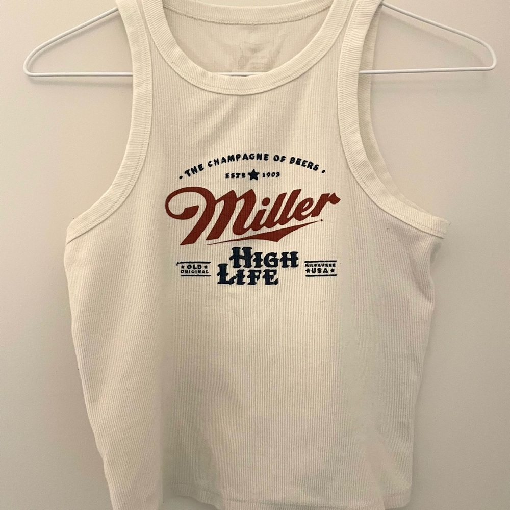 Urban Outfitters Cream Graphic Crop Top